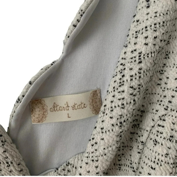 EUC- Altar’d State Sleeveless Scalloped V-Neck Dress-Cream/Blk Speckle - Picture 5 of 8